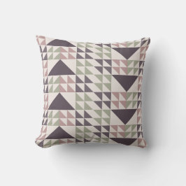 Cojín Decorativo Dusty Rose Geometric Quilt Pattern Throw Pillow