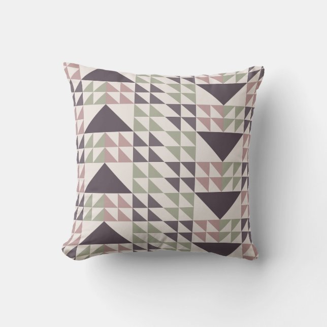 Cojín Decorativo Dusty Rose Geometric Quilt Pattern Throw Pillow (Anverso)