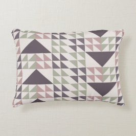 Cojín Decorativo Dusty Rose Geometric Quilt Pattern Throw Pillow