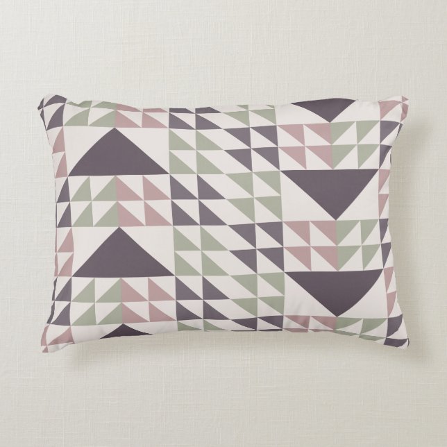 Cojín Decorativo Dusty Rose Geometric Quilt Pattern Throw Pillow (Anverso)