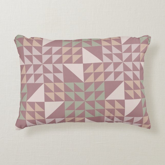 Cojín Decorativo Dusty Rose Geometric Quilt Pattern Throw Pillow (Anverso)