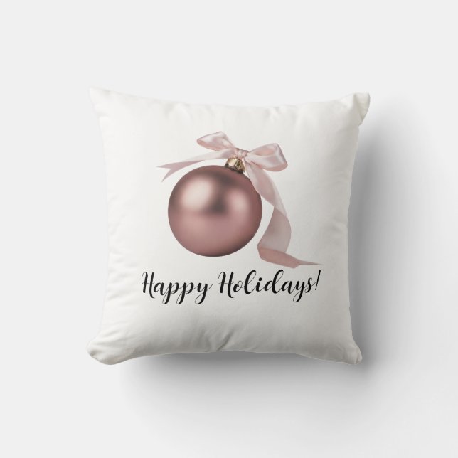 COJÍN DECORATIVO DUSTY ROSE HOLIDAY ORNAMENT THROW PILLOW (Anverso)