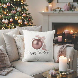 COJÍN DECORATIVO DUSTY ROSE HOLIDAY ORNAMENT THROW PILLOW COTTON