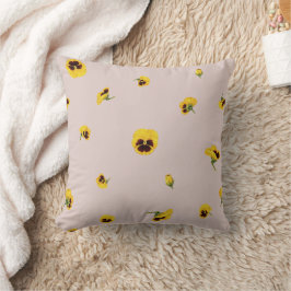 Cojín Decorativo Dusty Rose Yellow Japanese Pansy Floral Pattern