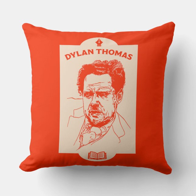 Cojín Decorativo Dylan Thomas poeta galés (Anverso)