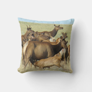 Cojín Decorativo E7 Alce Hembra Alimentando a su Cría