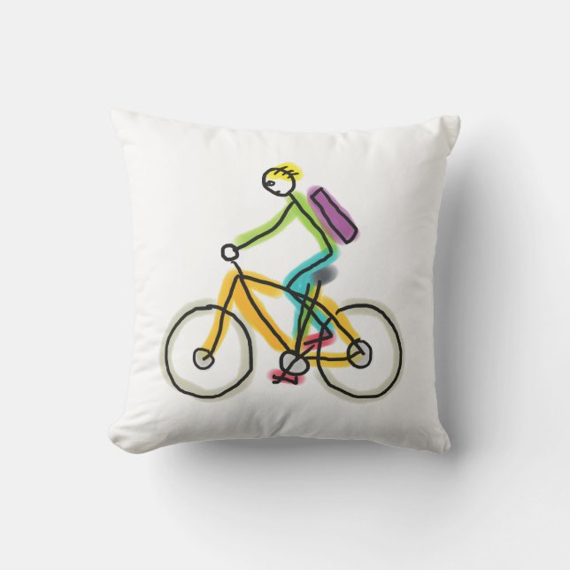 Cojín Decorativo E-Bike Stickman (Anverso)