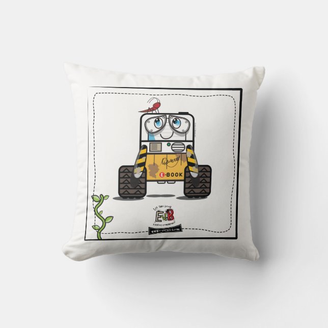 Cojín Decorativo E la taza 'EBook del ebook (Anverso)