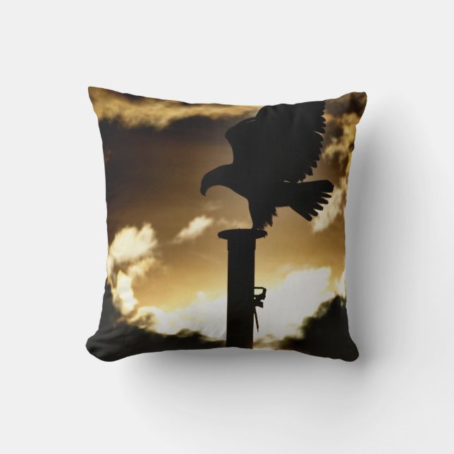 Cojín Decorativo "Eagle Sunset" Vida silvestre del águila calva (Anverso)