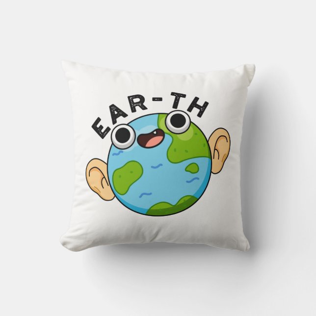 Cojín Decorativo Ear-th Funny Earth Pun (Anverso)