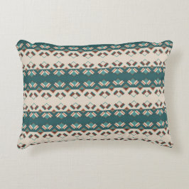 Cojín Decorativo Earth Grid Teal and Brown 