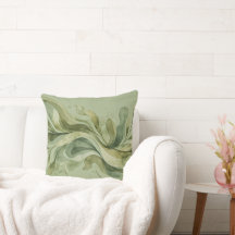 Earth Song Flowing Abstract Sage & Olive Greens