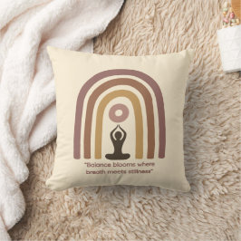 Cojín Decorativo Earth-Toned Mindfulness Rainbow Yoga Design