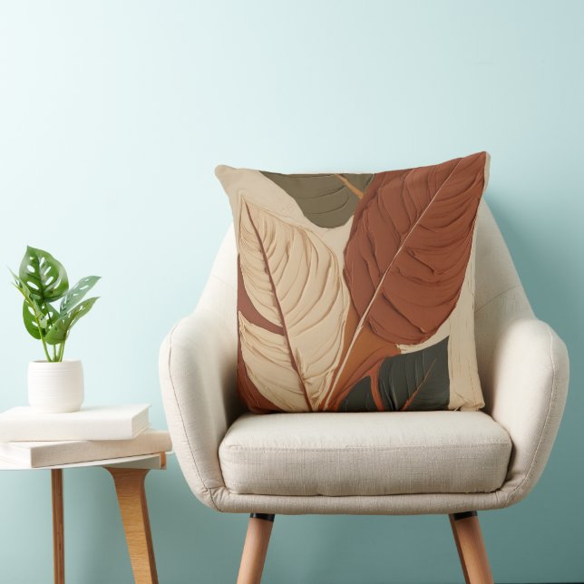Cojín Decorativo Earthy Elegance | Modigliani Leaf Art (Silla)