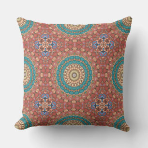 Cojín Decorativo Earthy Neutrals Medallon Mandala Kaleidoscope
