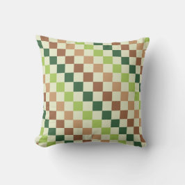 Cojín Decorativo Earthy rainbow diagonal checkerboard pattern