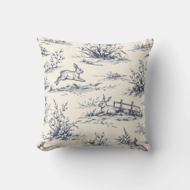 Cojín Decorativo Easter Bunny Plates (Anverso)