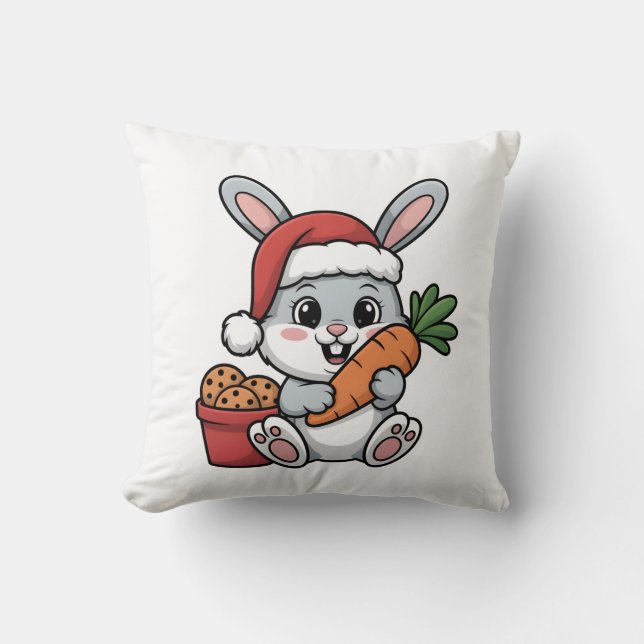 Cojín Decorativo Easter Bunny’s Carrot Christmas Funny Cute Holiday (Anverso)