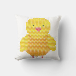 Cojín Decorativo Easter Chick Faux Cross Stitch
