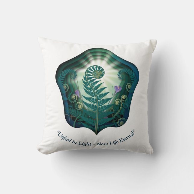 Cojín Decorativo Easter Fern Unfurl in Glory, Easter Gift (Anverso)