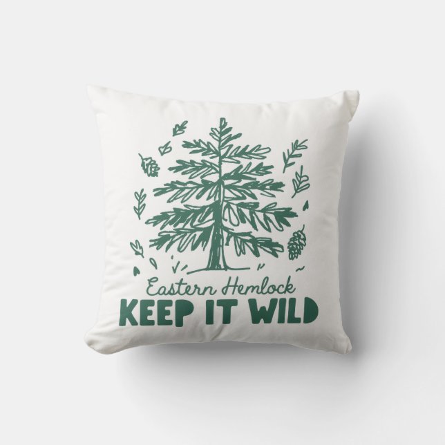 Cojín Decorativo Eastern Hemlock Keep It Wild Nature Throw Pillow (Anverso)