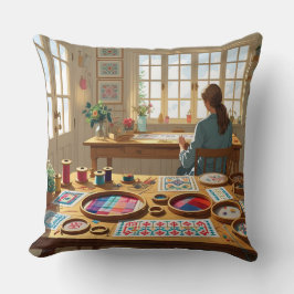 Cojín Decorativo Eat.Sleep.Cross Stitch.Repeat- Gift for Stitchers 