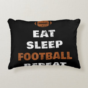 Cojín Decorativo Eat Sleep Football Repetir el amor Vintage Gi