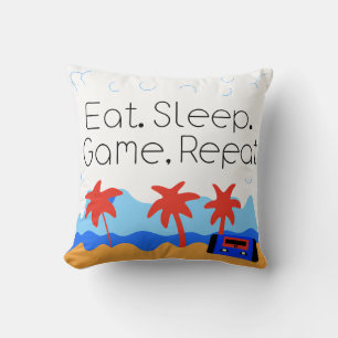 Cojín Decorativo "Eat. Sleep. Game. Repeat." Retro Gaming