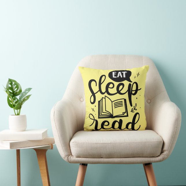 Cojín Decorativo Eat Sleep Read Book Lover (Silla)