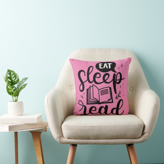 Cojín Decorativo Eat Sleep Read Book Lover (Silla)