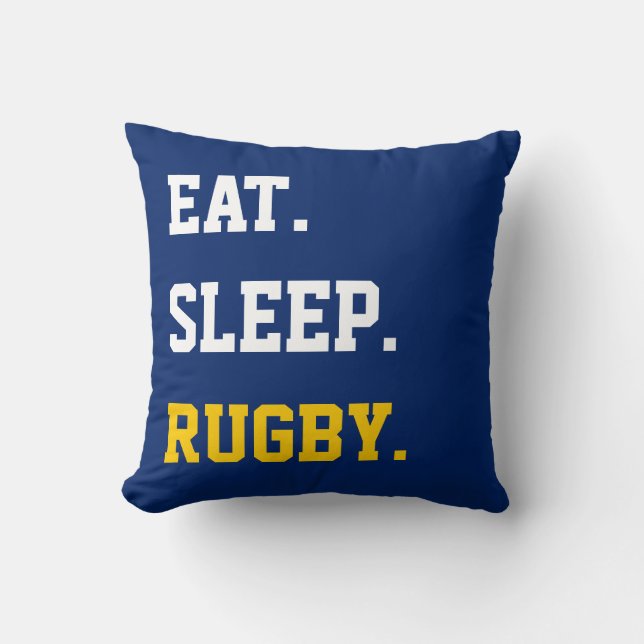 Cojín Decorativo Eat Sleep rugby (Anverso)