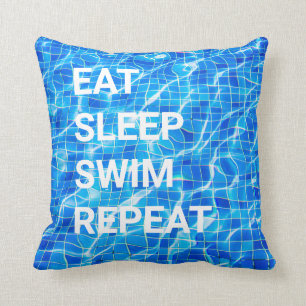 Cojín Decorativo Eat Sleep Swim Repetir Piscina Acuática