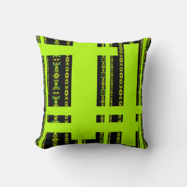 Cojín Decorativo Ébano Lima Moderno Africano Negro y Verde Geométri