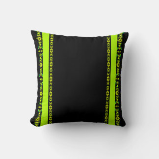 Cojín Decorativo Ébano Lima Moderno Africano Negro y Verde Geométri