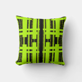 Cojín Decorativo Ébano Lima Moderno Africano Negro y Verde Geométri