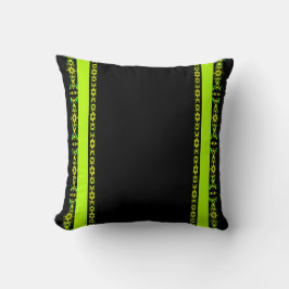 Cojín Decorativo Ébano Lima Moderno Africano Negro y Verde Geométri