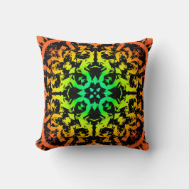 Cojín Decorativo Ébano Lima Moderno Africano Negro y Verde Geométri