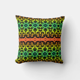Cojín Decorativo Ébano Lima Moderno Africano Negro y Verde Geométri