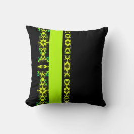 Cojín Decorativo Ébano Lima Moderno Africano Negro y Verde Geométri
