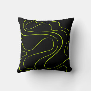 Cojín Decorativo Ebb y Flow 2 en verde limón y negro