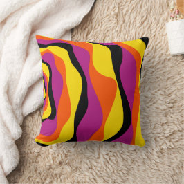 Cojín Decorativo Ebb y Flow 4 - Negro, Rosa, Naranja y Amarillo