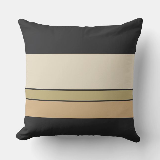 Cojín Decorativo Ebony Pearl and Sand Stripes (Anverso)