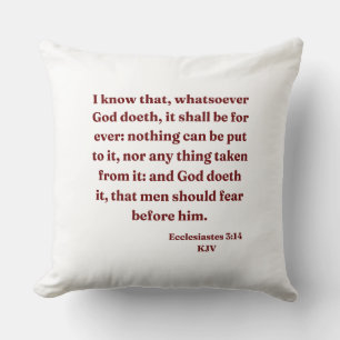 Cojín Decorativo Ecclesiastes 3:14 KJV Biblia Verse