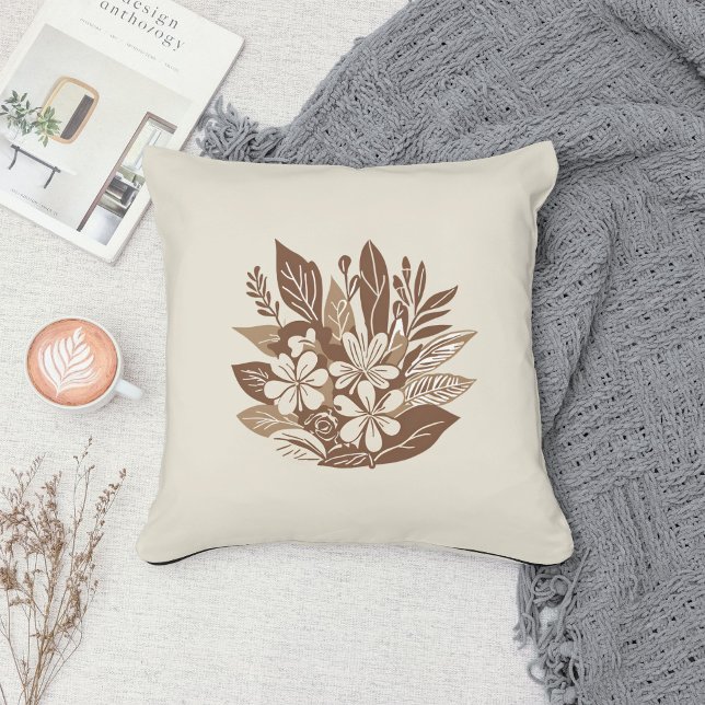 Cojín Decorativo Ecléctico Natural Terracotta Wildflower Boho Rusti (Subido por el creador)