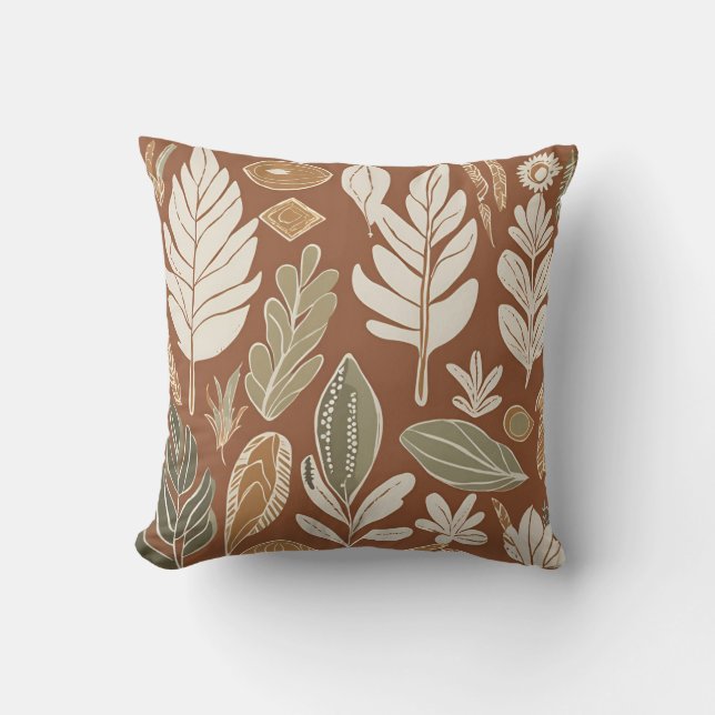 Cojín Decorativo Ecléctico Natural Terracotta Wildflower Boho Rusti (Anverso)