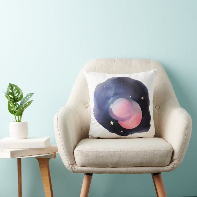 Cojín Decorativo Eclipse de los sueños: acuarela celestial (Silla)