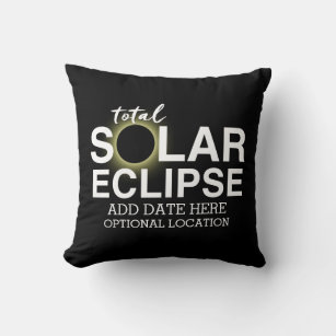 Cojín Decorativo Eclipse solar total - 2024 o fecha personalizado