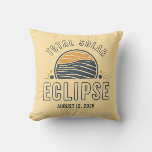 Cojín Decorativo Eclipse Total de Sol Astronomía 2026 Totalidad Ago