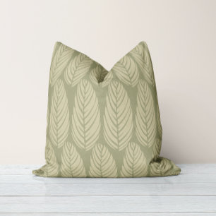 Cojín Decorativo Eco Hojas Verde Oliva Pálido
