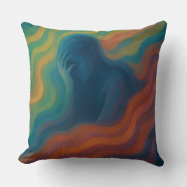 Cojín Decorativo Ecos de pensamiento ondas abstractas emocionales